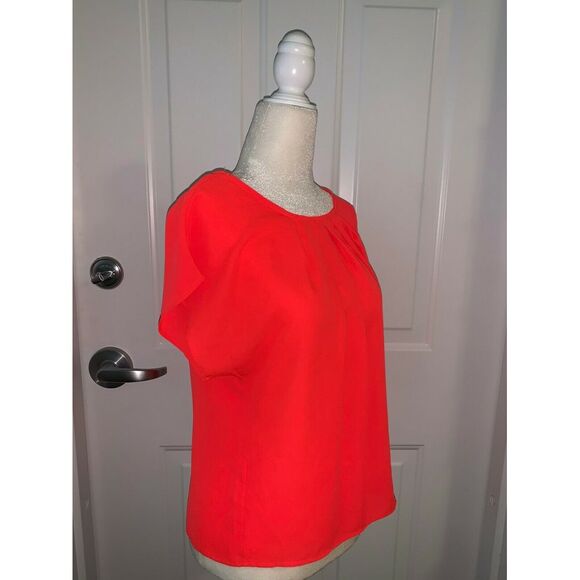 Agaci Top Solid Hot Pink Short Sleeve Blouse Sz M - Picture 2 of 5